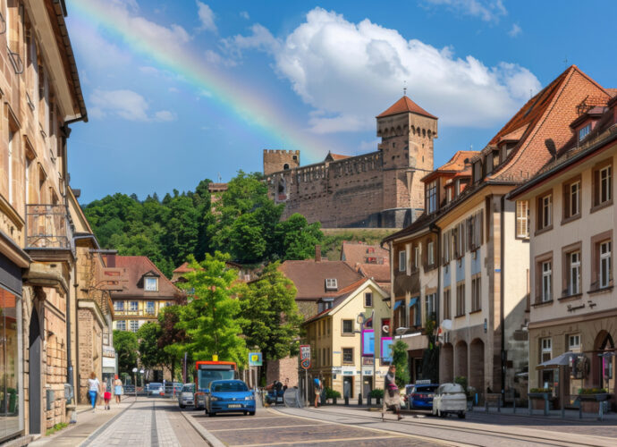 Centre-ville de Roanne avec vue sur le château, cadre attractif pour les acheteurs accompagnés par la meilleure agence immobilière à Roanne
