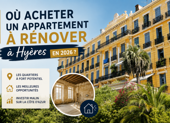 Appartement à rénover à Hyères avec fort potentiel de rénovation et d'aménagement.