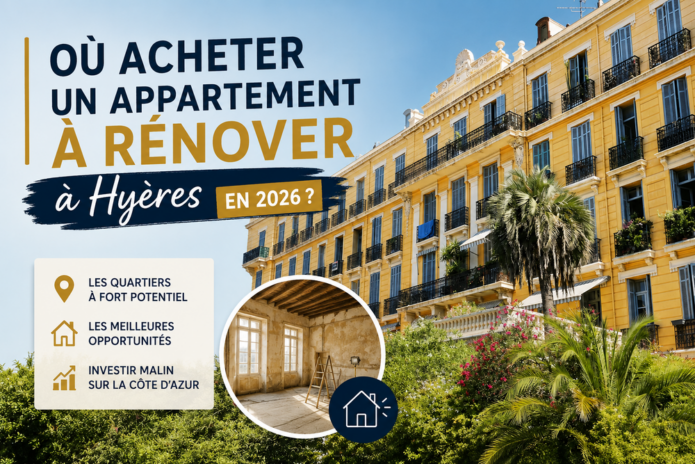 Appartement à rénover à Hyères avec fort potentiel de rénovation et d'aménagement.