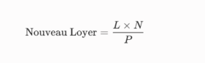 Formule de calcul pour augmenter un loyer selon l'indice de référence des loyers (IRL).