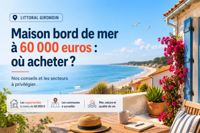 Maison bord de mer 60000 euros : opportunités immobilières près du littoral girondin