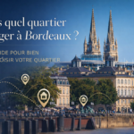 Se loger à Bordeaux : vue des quais et des immeubles du centre-ville avec la cathédrale Saint-André