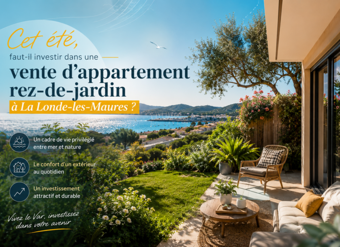 vente appartement rez-de-jardin la londe-les-maures avec terrasse et jardin privatif proche de la mer